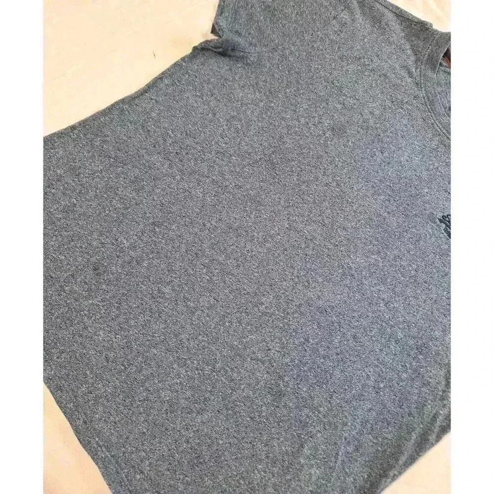 Superdry Shirt Men's Size 2XL Gray Embroidered Logo Short Sleeve‎ Cotton Tee - Picture 8 of 8